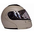 DOT Modular Full Face Pearl White Motorcycle Helmet