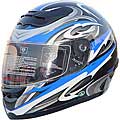 DOT Full Face Graphic RZ80 Blue Motorcyle Helmet
