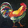Michel 'Rooster on Black' Canvas Art