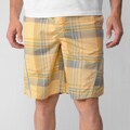 Island Joe Men's Yellow Plaid Print Swim Shorts