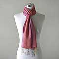 Alpaca Wool and Silk 'Blossoms on Rose' Scarf (Peru)