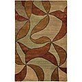 Hand-knotted Garima Brown Wool Rug (7'9 x 10'6)