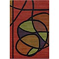 Hand-tufted Mandara Orange Wool Rug (5' x 7'6)