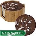 Thirstystone 'Cherry Blossom' Sandstone Coasters and Holder (Set of 4)