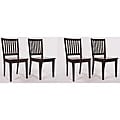 Slat Espresso Rubberwood Dining Chairs (Set of 4)