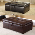 Kaya Dark Espresso Bicast Leather Ottoman/ Sleeper