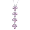 18k White Gold Pink Sapphire and 1/10ct TDW Diamond Necklace (I-J, I2-I3)