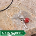 JonCar Fashion Forward Sterling Silver Key Charm Black Starter Necklace