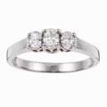 14k White Gold 1/3ct TDW Oval Diamond 3-stone Ring (H-I, SI1-SI2)(Size 7)