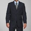 Carlo Lusso Men's Navy Blue Stripe 3-button Suit