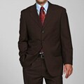 Carlo Lusso Men's Brown Striped 3-button Suit