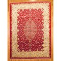 Persian Hand-knotted Fine Kashan Red/ Ivory Wool Rug (10'8 x 14'9)