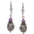 Fine antique blogs Charming Life Sterling Silver Amethyst and Bali Bead Earrings
