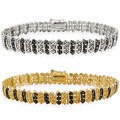 Sterling Silver Black Diamond Accent Tennis Bracelet