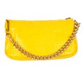 Blumarine Yellow Croc-embossed Leather Clutch