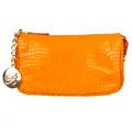 Blumarine Orange Croc-embossed Leather Clutch