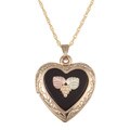 Black Hills Gold Black Onyx Heart-shaped Locket Necklace