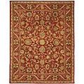Handmade Heirloom Red Wool Rug (9'6 x 13'6)