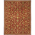 Handmade Heirloom Red Wool Rug (6' x 9')