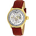 Akribos XXIV Men's Goldtone Skeleton Automatic Strap Watch