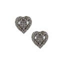 Sterling Silver 1/8ct TDW Diamond Heart Earrings (I-J, 12-13)