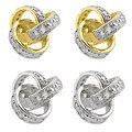 Sterling Silver Diamond Accent Knot Stud Earrings