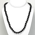 Sterling Silver Black Onyx Bead Necklace