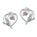 Black Hills Gold on Sterling Silver Dolphin Earrings