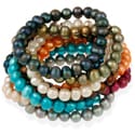 Glitzy Rocks Colored Freshwater Pearl Stretch Bracelet (8-9 mm)