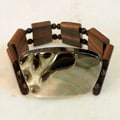 Wood and Blacklip Shell Stretch Bracelet (Philippines)