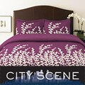 Purple Hookah Free Interrelated Guidepost City Scene Branches Purple 2-piece Twin-size Duvet Cover Set