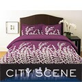 City Scene Branches Purple 3-piece King-size Duvet Cover Set