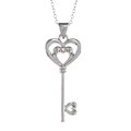 Sterling Silver Diamond Accent Key Necklace