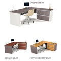 Bestar Connexion L-desk with Oversized Pedestal