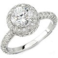 Natalie K 14k White Gold 3/4ct TDW Diamond and CZ Ring (H, SI1)