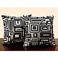 Buff/ Black Geometric 18-inch Throw Pillows (Set of 2)
