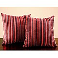 ETHAN HOME Red Stripe 18-inch Throw Pillows (Set of 2)
