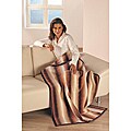 IBENA Sorrento Cafe Stripe Jacquard Lap Throw