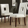Alsace White Faux Leather Side Chairs (Set of 2)