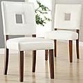 Calvados Faux Leather White Side Chairs (Set of 2)