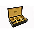 Novus AT15090300 Lined Black Wooden Tea Chest