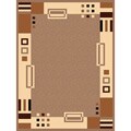 Alexa Cameo Brown Geometric Border Rug (5'3 x 7'9)