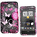 HTC HD2 Pink Butterfly Snap-on Protective Case