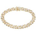 Men's 18k Gold Over Silver Diamond Accent Link Bracelet