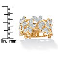 18k Gold over Sterling Silver Diamond Accent Butterfly Ring