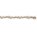 18k Gold Over Silver 1/6ct TDW Diamond Heart Bracelet (I-J, I1-I2)