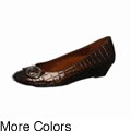 Original Dr. Scholl's 'Magic' Micro Wedge Patent Croc Print Pumps
