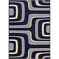 Navy Abstract Rug (5'3 x 7'7)