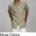 Natural Blue Men's Enzyme Wash Linen Shirt