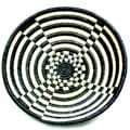 Plant Fiber Black and White Plateau Basket (Rwanda)